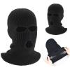 3 Hole Winter Knitted Mask,Outdoor Sports Full Face Covers Ski Mask Warm Knit Balaclava for Adult,Winter Face Mask Men Women White view 3