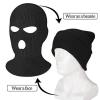 3 Hole Winter Knitted Mask,Outdoor Sports Full Face Covers Ski Mask Warm Knit Balaclava for Adult,Winter Face Mask Men Women White view 4