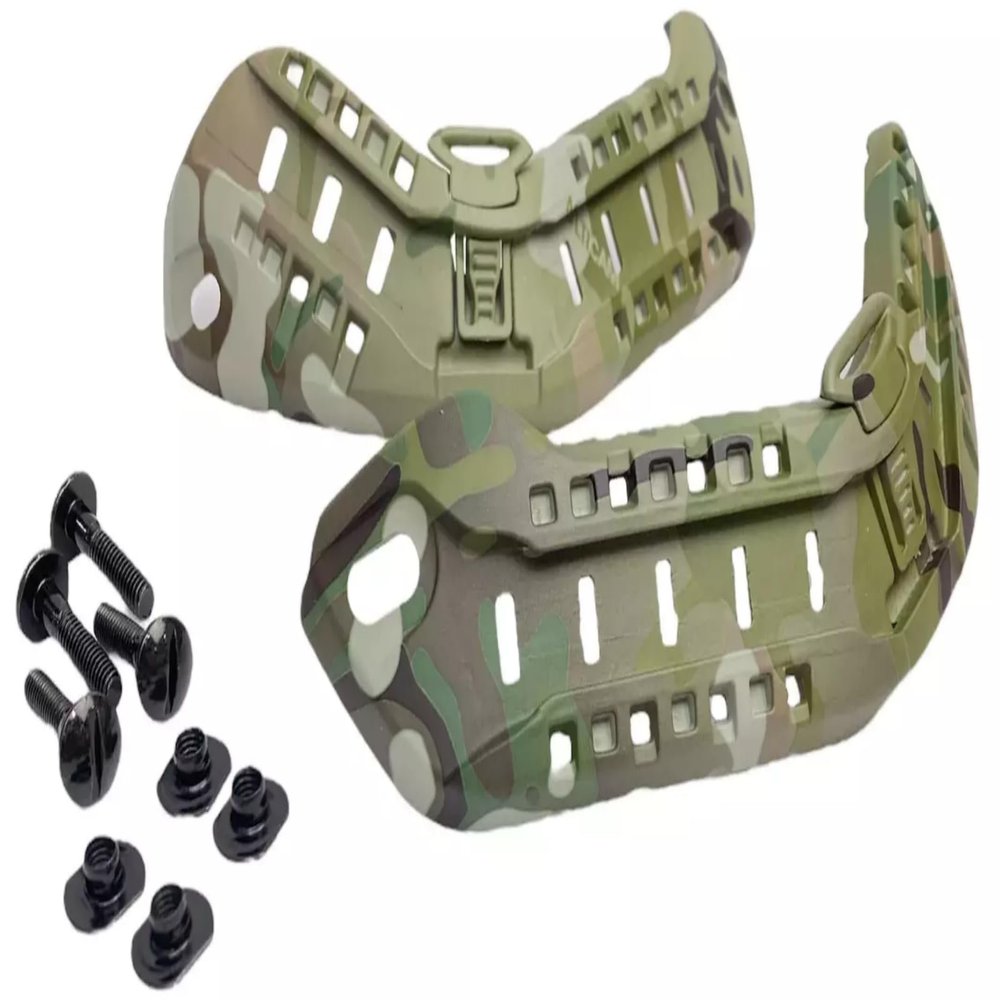 Nylon Tactical Combat MSA ARC Helmet Side Rails with NVG Bungee for MICH 2000 2001 2002 ACH Helmet (MC)