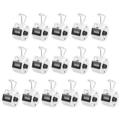 PATIKIL Clicker Counter, 16 Pcs 4 Digit Mechanical Handheld Tally Click Pitch Counter for Coaching Knitting, Golf, Lap, Fishing, White