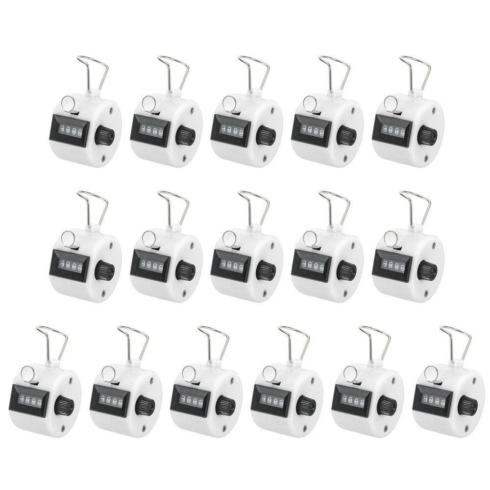PATIKIL Clicker Counter, 16 Pcs 4 Digit Mechanical Handheld Tally Click Pitch Counter for Coaching Knitting, Golf, Lap, Fishing, White