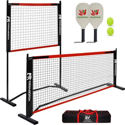 10FT Mini Pickleball Net, 4FT Adjustable Height Dink Training Rebounder Net with Paddles Set of 2, Pickleballs and Carry Bag for Outdoor Indoor Driveway Game, Easy Setup