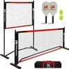 10FT Mini Pickleball Net, 4FT Adjustable Height Dink Training Rebounder Net with Paddles Set of 2, Pickleballs and Carry Bag for Outdoor Indoor Driveway Game, Easy Setup