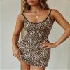 Juemliy Sexy Club Outfits for Women Bodycon Mini Leopard Dress (00,US) view 3