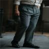 Ceehuteey Men's Business Dress Suit Pants Thick Wool Pleated Front Herringbone Tweed Trousers (Sliver, 29W x 30L) view 3