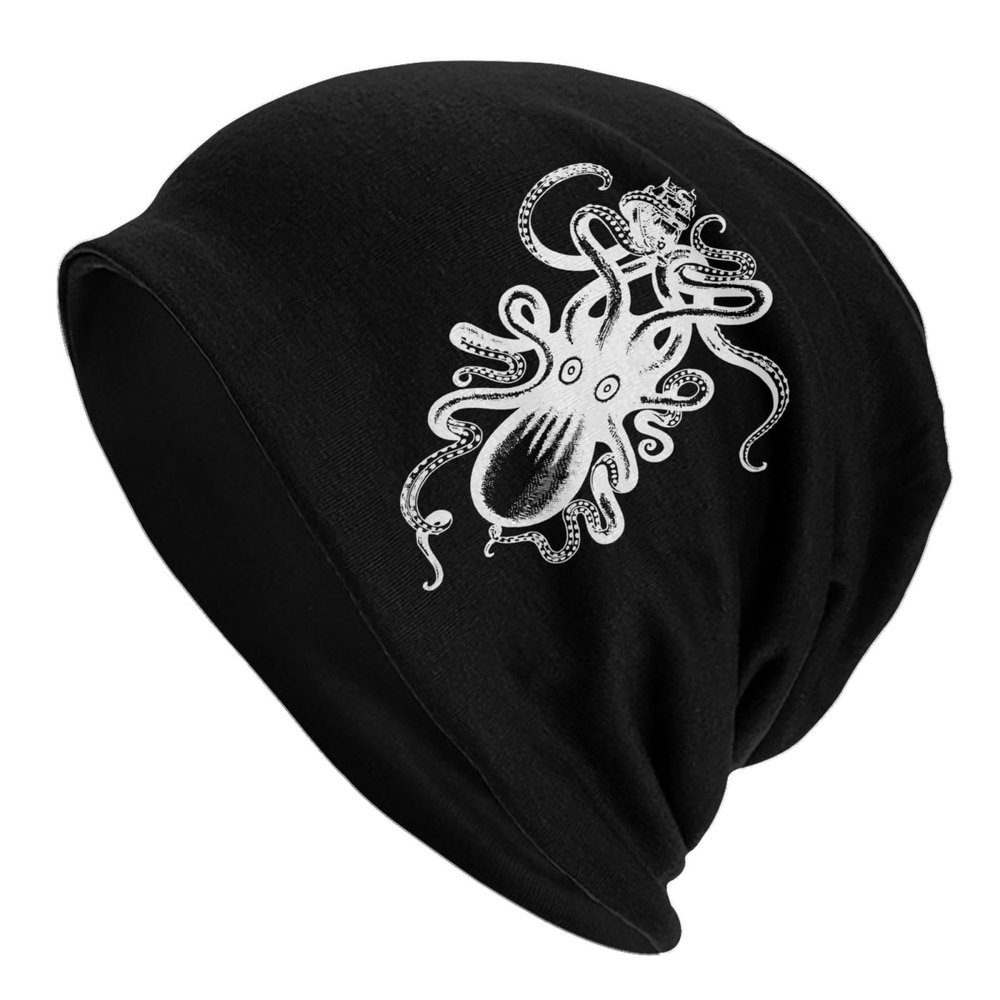 AIZBEGDLU Kraken Rum Octopus Adult Men's Knit Hat Unisex Beanie Hat Black