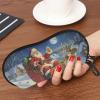 AFPANQZ Santa Print Glasses Case Cartoon Portable Neoprene Womens Girls Sunglasses 3D Glasses Eyeglasses Case Pouch Organizer Open Zipper Soft Shell with Clip Zipper Eyeglasses Case view 2