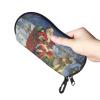 AFPANQZ Santa Print Glasses Case Cartoon Portable Neoprene Womens Girls Sunglasses 3D Glasses Eyeglasses Case Pouch Organizer Open Zipper Soft Shell with Clip Zipper Eyeglasses Case view 3