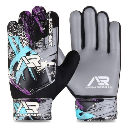 Arsh Sports Soccer Goalie Gloves,Football Goalkeeper Gloves for Kids Boys Youth Children Double Wrist Protection Along 4mm Super Grip Palm (Gray Black, Size 5 Suitable for 9-12 Years)
