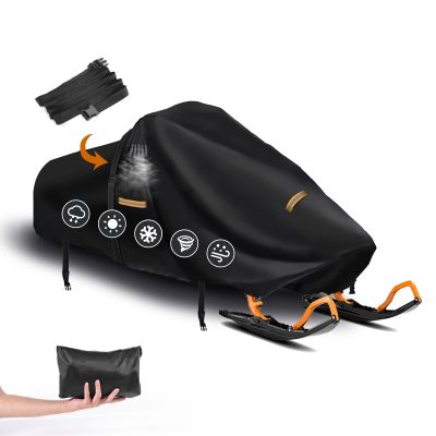 Snowmobile Cover Waterproof Outdoor,Heavy Duty 420D Oxford Fabric Polaris Snow Mobile Cover,Universal Large Trailerable Snowmobile Storage Cover,Fit for Most Snowmobiles.