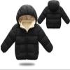 AIMAOMI Kids Boy Girl Winter Hooded Puffer Jackets Coats Light Weight Padded Outerwear Windproof Plain Outfits (Black, 3-4 Years) view 3
