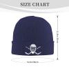 AIZBEGDLU Crossed Goalie Sticks Hockey Beanie Hat Unisex Knit Hat Ski Stocking Cuffed Cap Navy Blue view 2