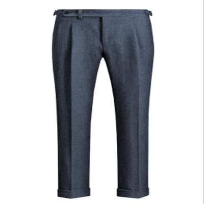 Ceehuteey Men's Business Dress Suit Pants Thick Wool Pleated Front Herringbone Tweed Trousers (Light Navy, 29W x 28L)