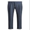 Ceehuteey Men's Business Dress Suit Pants Thick Wool Pleated Front Herringbone Tweed Trousers (Light Navy, 29W x 28L) view 1