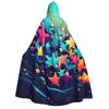 FJRFGbkJKN Hooded Cloak Unisex Adults Hooded Cape Halloween Hooded Robe Many Stars Halloween Cloak for Men Women view 1