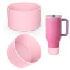 2PCS Protective Silicone Boot Bumper for Hydrojug Traveler 40 OZ Tumbler, Water Bottle Bottom Sleeve Cover Accessories for Hydrojug Mug Cup(Pink) view 1