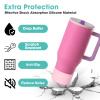 2PCS Protective Silicone Boot Bumper for Hydrojug Traveler 40 OZ Tumbler, Water Bottle Bottom Sleeve Cover Accessories for Hydrojug Mug Cup(Pink) view 2