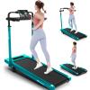 ANCHEER Walking Pad with Desk 47-50.5 Inch Adjustable Height, 6 in 1 Treadmill with 8% Incline for Home Workstation, Folding Treadmill 300lbs Weight Capacity/Ultra-Quiet/Installation-Free(Green) view 1