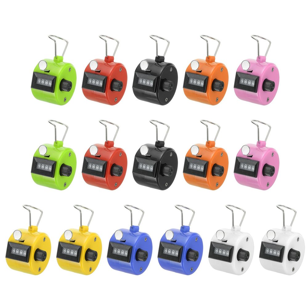 PATIKIL Clicker Counter, 16 Pcs 4 Digit Mechanical Handheld Tally Click Pitch Counter for Coaching Knitting, Golf, Lap, Fishing, Multicolor