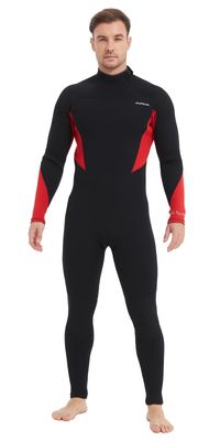 Aunua Wetsuits Men 5mm Back Zip Fullsuit Superstretch Neoprene GBS Seams Surfing Wetsuit(6051-2XL)