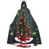 NOUZU Christmas Tree And Ball Print Halloween Cloak Men Cape Renaissance Cloak With Hood, For Adult Cosplay Party Costume view 1