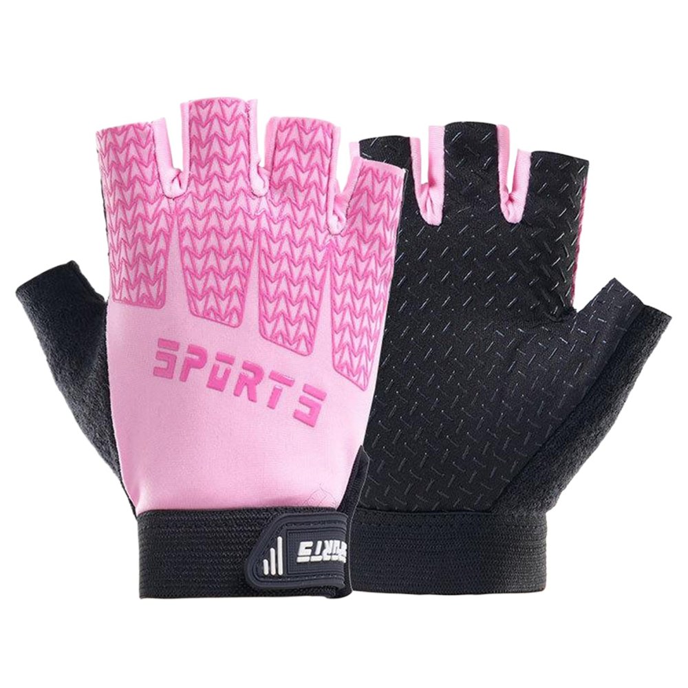 Miokkley Girls Fingerless Bike Gloves, Sport Gloves for 4-10 Year Girls Monkey Bars Rock Climbing Cycling Biking Fishing (Pink, Medium for 8-10 Y)