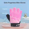 Miokkley Girls Fingerless Bike Gloves, Sport Gloves for 4-10 Year Girls Monkey Bars Rock Climbing Cycling Biking Fishing (Pink, Medium for 8-10 Y) view 2