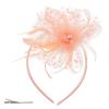 ASIJUNTYECHO Fascinator Hat for Women,Mardi Gras Headband,Mardi Gras Hat,Fascinators Hats for Women Tea Party,Flower Mesh Feathers Headband Hair Clip Tea Party Accessories for Women (Orange) view 1