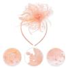 ASIJUNTYECHO Fascinator Hat for Women,Mardi Gras Headband,Mardi Gras Hat,Fascinators Hats for Women Tea Party,Flower Mesh Feathers Headband Hair Clip Tea Party Accessories for Women (Orange) view 3