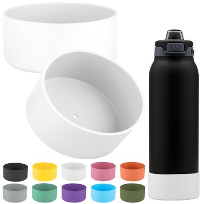 2 PCS Silicone Bottom for Ello Pop 32 OZ Water Bottle, Water Boot for Ello Pop,Avoid Scratches and Noise(white color 32oz)