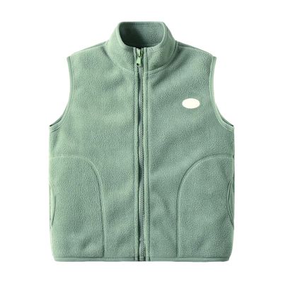 AIMAOMI Baby Boys Girls Sleeveless Jacket Full Zipper Soft Fleece Vest Kids Fall Winter Waistcoat (Green, 6-7 Years)