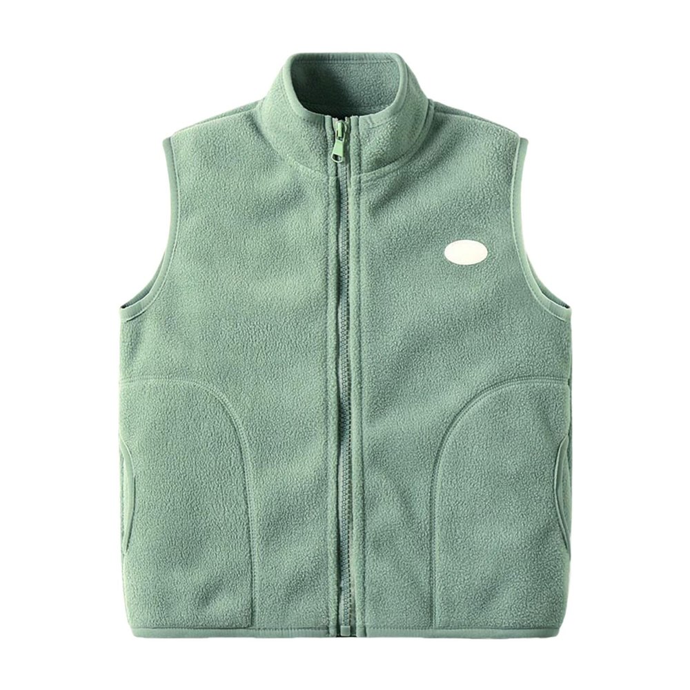 AIMAOMI Baby Boys Girls Sleeveless Jacket Full Zipper Soft Fleece Vest Kids Fall Winter Waistcoat (Green, 6-7 Years)