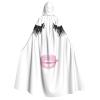 NOUZU Eyelash Lip White Print Halloween Cloak Men Cape Renaissance Cloak With Hood, For Adult Cosplay Party Costume view 1