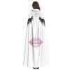 NOUZU Eyelash Lip White Print Halloween Cloak Men Cape Renaissance Cloak With Hood, For Adult Cosplay Party Costume view 4