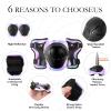 Gradient Color Kids Protective Gear Set Knee Pads for Kid 2-14 Years,W/ Adjustable Strap Kids/Youth Knee Pads Elbow Pads Wrist Guards Set for Inline Roller Skates,Cycling,BMX Bike,Skateboard,Scooter view 2