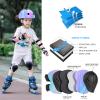 Gradient Color Kids Protective Gear Set Knee Pads for Kid 2-14 Years,W/ Adjustable Strap Kids/Youth Knee Pads Elbow Pads Wrist Guards Set for Inline Roller Skates,Cycling,BMX Bike,Skateboard,Scooter view 4