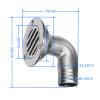 lvifloae Marine Deck Drainer 316 Stainless Steel Split 90 Degree Elbow Deck Drain 32mm Diameter for Fishing Boats Yachts Commercial Vessels Seawater Corrosion Resistant view 2