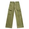 LANZIYAYA Girls Cargo Pants Wide Leg Streetwear Kids Pants with Pockets Trendy Jogger Trousers Hiking Trousers 4-14 Years (US, Age, 4 Years, Army Green) view 2