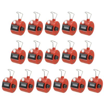PATIKIL Clicker Counter, 16 Pcs 4 Digit Mechanical Handheld Tally Click Pitch Counter for Coaching Knitting, Golf, Lap, Fishing, Red