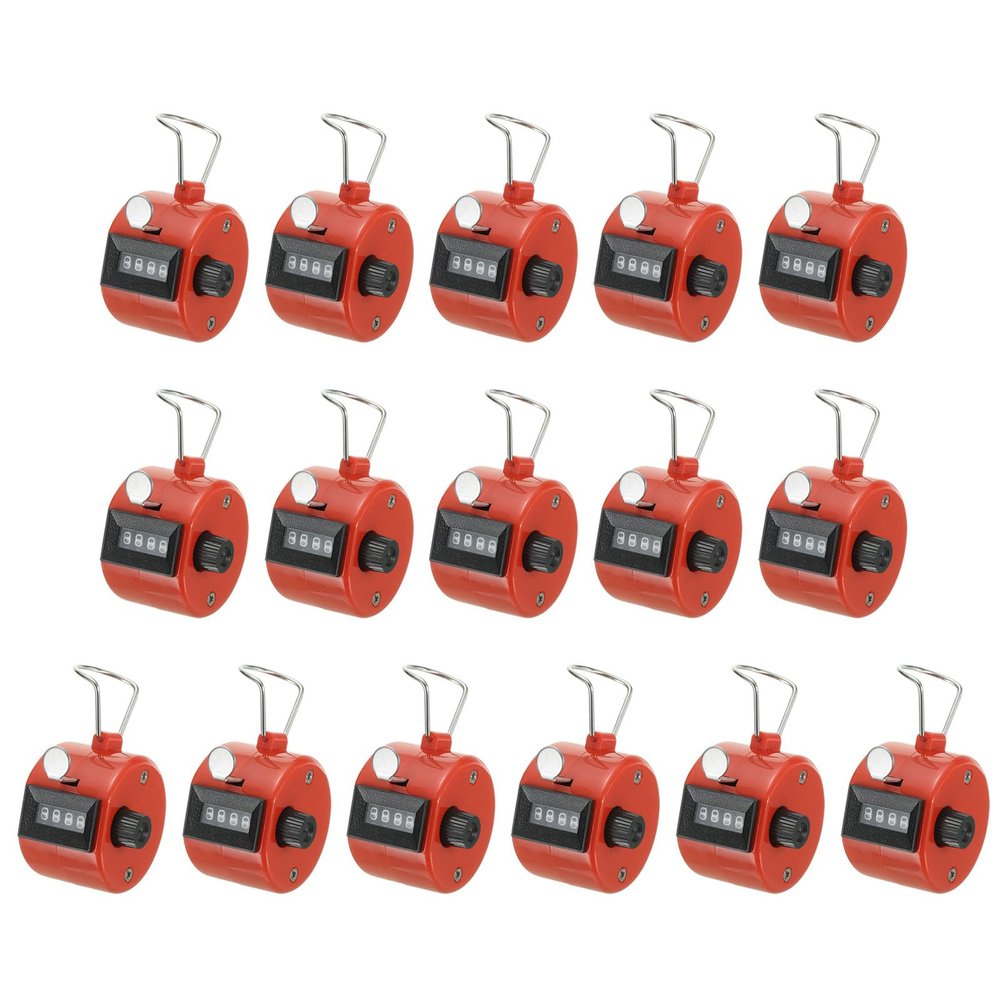 PATIKIL Clicker Counter, 16 Pcs 4 Digit Mechanical Handheld Tally Click Pitch Counter for Coaching Knitting, Golf, Lap, Fishing, Red