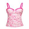 Talisea Women's Underwire Tankini Top Only Tummy Control Swimsuit Top Push Up Bathing Suit Top No Bottom Pink Leaves S view 1
