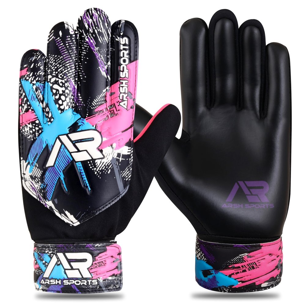 Arsh Sports Soccer Goalie Gloves,Football Goalkeeper Gloves for Kids Boys Youth Children Double Wrist Protection Along 4mm Super Grip Palm (Pink New, Size 6 Suitable for 13-15 Years)