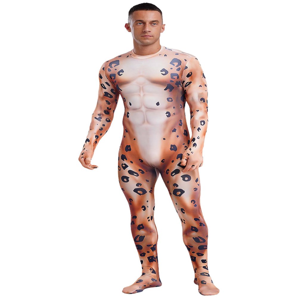 renvena Spandex Costume for Men Zentai Suit Animal Bodysuit Halloween Costume Gloved Sleeve Footed Catsuit Type F X-Large