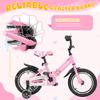Betterland Folding Kids Bike,14 Inch Children Bicycle with Training Wheels and Dual Handbrakes Toddler Sport Bicycle for 3-9 Years Old Boys and GirlsPink view 4