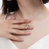 WP WEPICK Bubble Letter Necklace for Women,18K Gold Plated Charm Initial Necklaces Dainty Custom Name A-Z Personalized Pendent Necklace Jewelry Valentines Gifts, H view 3