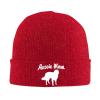 Aussie Mom Australian Shepherd Dog Beanie Hat Unisex Knit Hat Ski Stocking Cuffed Cap Red view 1