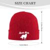 Aussie Mom Australian Shepherd Dog Beanie Hat Unisex Knit Hat Ski Stocking Cuffed Cap Red view 2