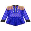 Yruioon Girls Drum Majorette March Band Uniform Sets Sequins Leotard Dress+Hat Ringmaster Suits Royal Blue A 14 Years view 4