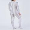 TiaoBug Womens Glossy Full Bodysuit One-Piece Swimsuit High Stretch Jumpsuit Workout Yoga Unitard White XX-Large view 4
