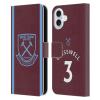 Head Case Designs Officially Licensed West Ham United FC Aaron Cresswell 2020/21 Players Home Kit Leather Wallet Case Compatible with Apple iPhone 16 Plus view 1